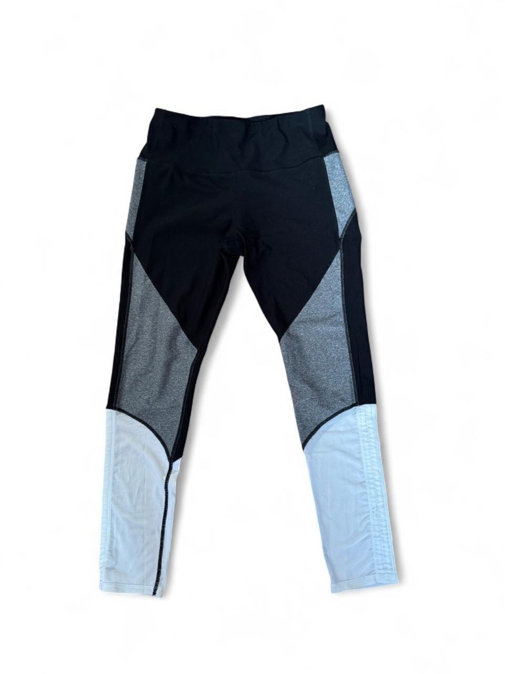 Apana Black, White & Gray Colorblock Leggings